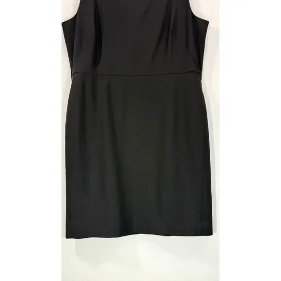 M.M.LaFleur Cynthia Dress Black Wool Sheath Square Neck Work Size 16 - Picture 6 of 12